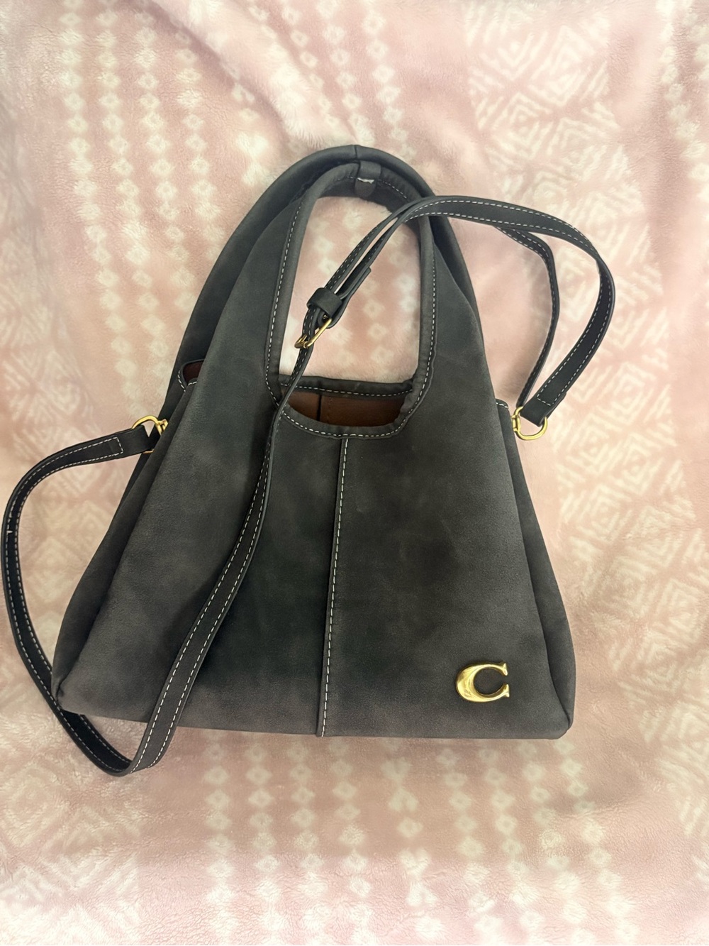 Suede Shoulder Tote Bag in
Black - Picture 10 of 10